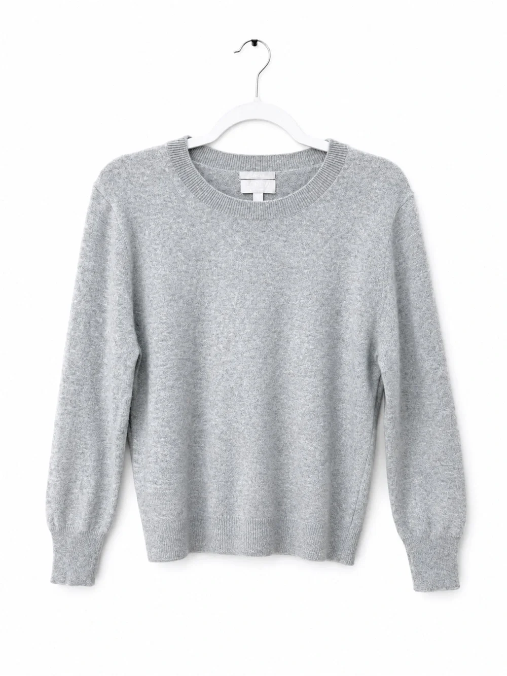 J Crew Cashmere classic-fit crewneck sweater minimalist chic natural Large L